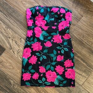 Strapless floral dress